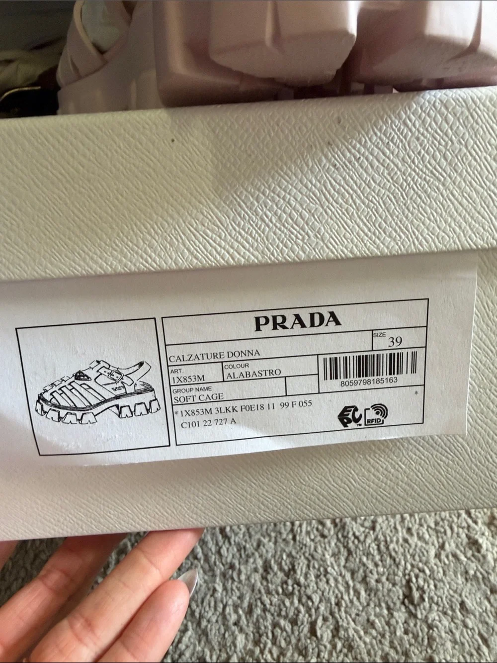 Prada Pink Chunky Strap Platform Sandals